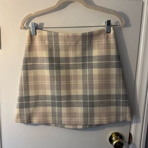 Wilfred Plaid Cream and Gray Women's Skirt